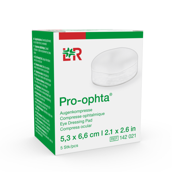 Pro-ophta Augenkompresse 5,3x6,6cm, 5 Stück (REF 142021) / PZN: 17491717