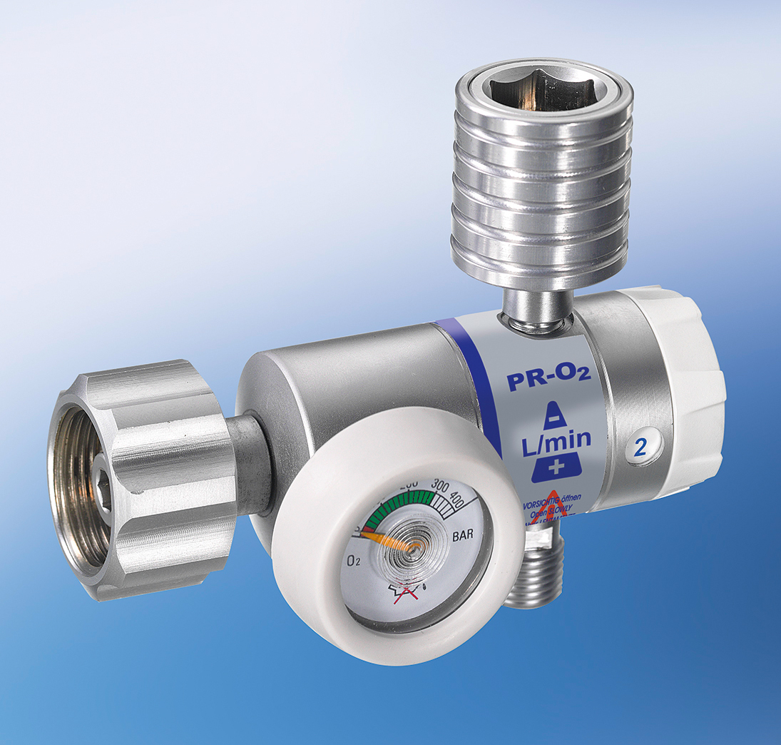ATMOS DM O2, kurzer Anschl., Durchfl. 15 l/min, DIN-Kupp