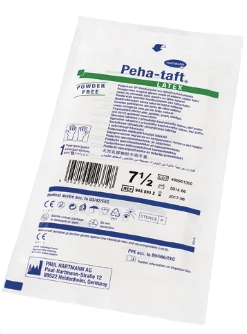 Peha-taft® latex / Veredelt & glatt /der Anspruchsvolle / nicht rutschig / Gr. 6  / 50 Paar p.P. / REF: HRT942590 / PZN: 01559152