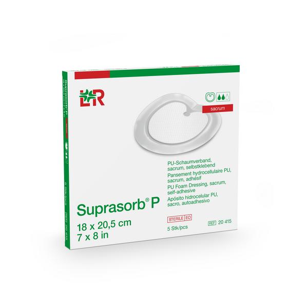 Suprasorb P PU-Schaumverband steril, sacrum, 18x20,5cm, 5 Stück (REF 20415) / PZN: 18001158