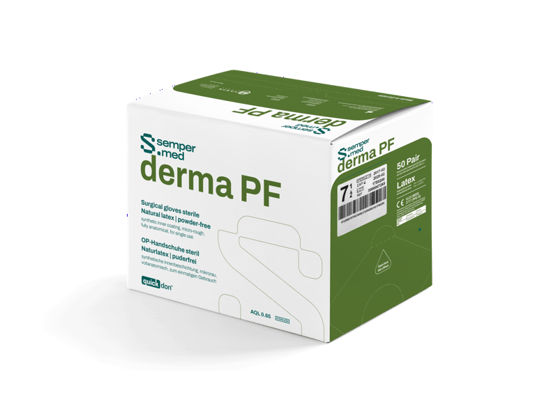 Sempermed Derma PF OP-Handschuh Natur- latex pf, weiß, Gr.5,5, steril, 50 Paar (REF 39890)