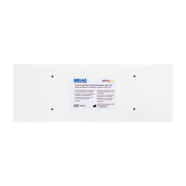 MELAG Einmal-Papierfilter für Sterilisierbehälter / Model 23 G / 100 St. p.P. / REF: ME26515