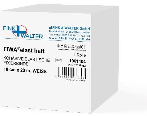 Fink & Walter FIWA®elast haft – Kohäsive, elastische Fixierbinde 10cm x 20m, WEISS, latexfrei / 1 St. (REF 1061404) / PZN: 12397882