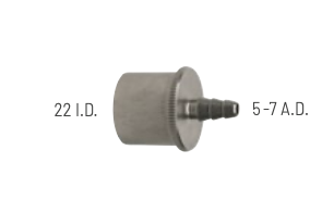 Gerader Konnektor / Wiederverwendbar / 22 mm I.D. – 5 - 7 mm A.D. Schlauchanschluss für O2 Schlauch / 10 St. p.P. / REF: 60-71-002