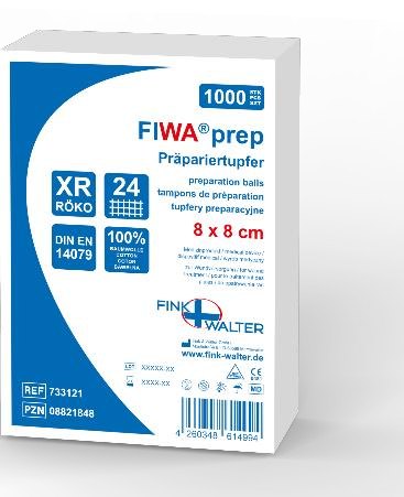 Fink & Walter FIWA®prep – Präpariertupfer 10x10cm (länglich), Röko, VM 24 DIN 14079 BW, Schiebeschachtel à 10 Stück / 10 St. (REF 733118)