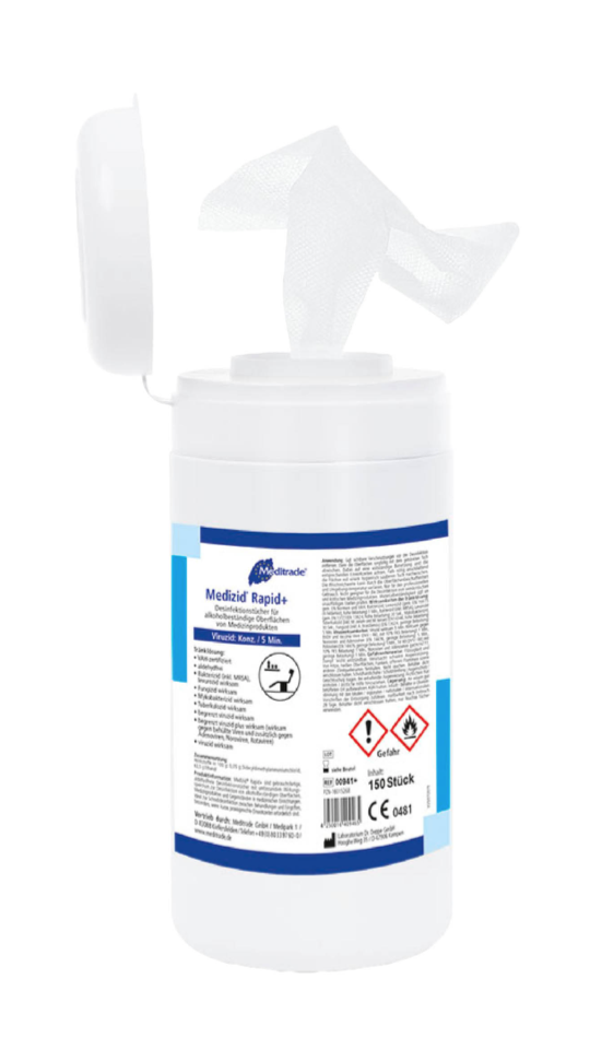 Medizid® Rapid+ PE-Spenderdose - 150 Tücher