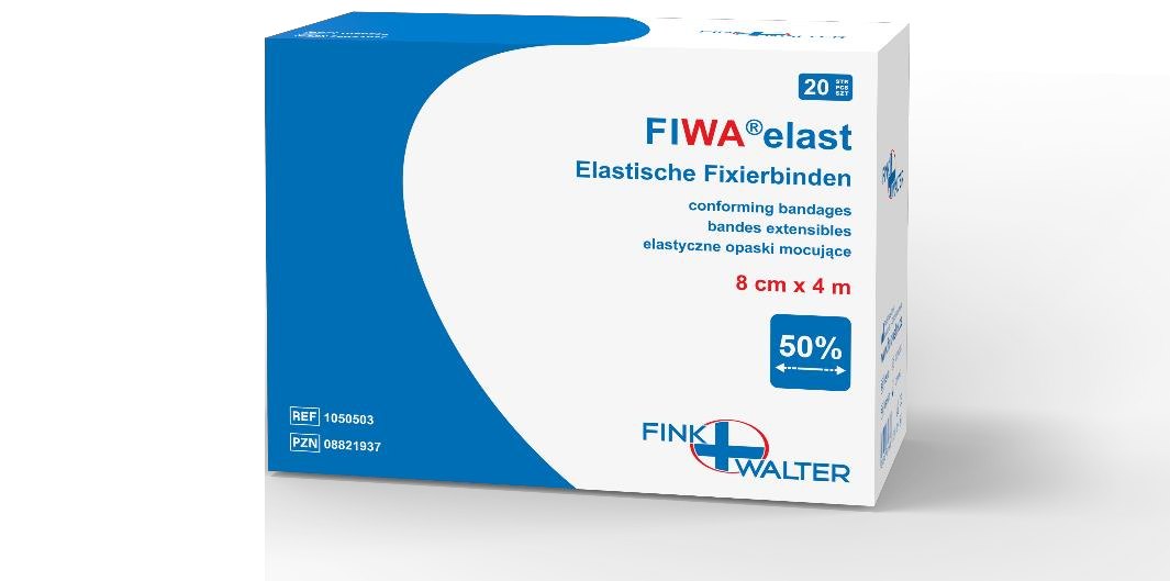 Fink & Walter FIWA®elast – El. Fixierbinden 10cm x 4m, Pckg. à 20 Rollen / 20 St. (REF 1050504) / PZN: 08821943