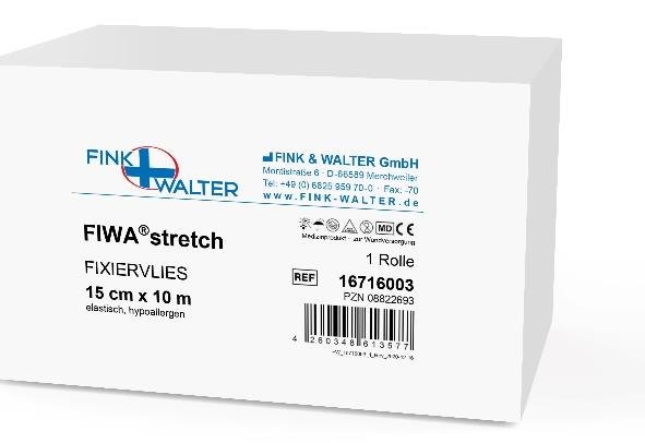 Fink & Walter FIWA®stretch – Fixiervlies 10cm x 10m, querelastisch, weiß, Pckg. à 1 Rolle / 1 St. (REF 16716002) / PZN: 08822687