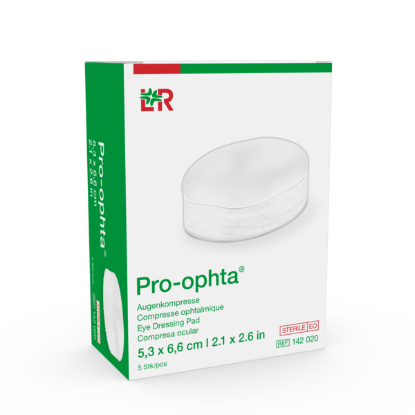 Pro-ophta Augenkompresse 5,3x6,6cm, 5 Stück, steril (REF 142020) / PZN: 17491700