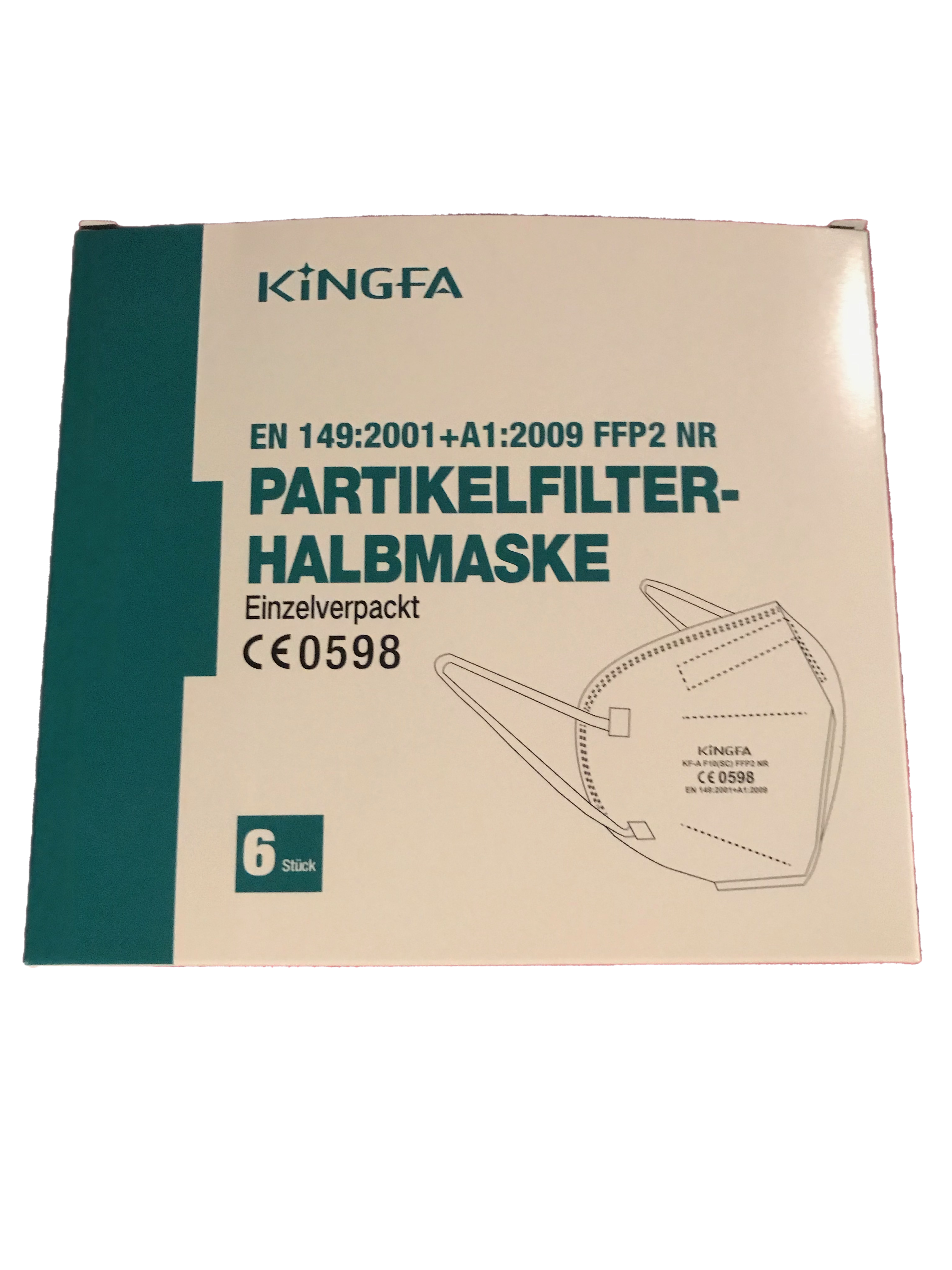 Kingfa FFP2 - Masken - Einzelverpackt - 6 Stück pro Packung