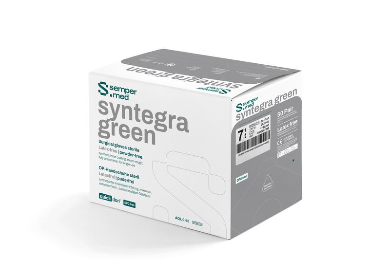 Sempermed Syntegra Green OP-Handschuh polyisopren, pf, grün, Gr. 5,5, 50 Paar (REF 139630)