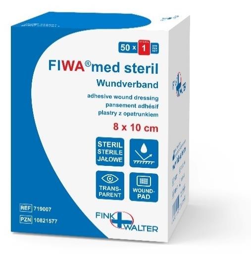 Fink & Walter FIWA®med steril – Wundverband STERIL 10x15cm, transparenter Film, mit Wundkissen, Pckg. à 50x1 Stück / 50 St. (REF 719009) / PZN: 10821637