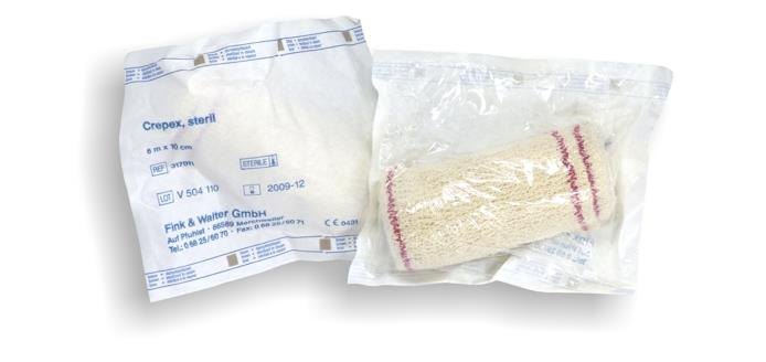 Fink & Walter FIWA®crepex – Crepexbinden steril 10cm x 6m, Set à 1 Stück (Pckg. à 20 Set) / 20 St. (REF 317011) / PZN: 10763609