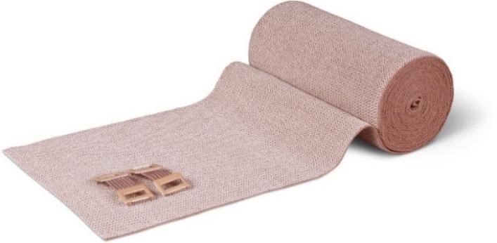 4PRAX®Ian / Kurzzugbinden 10cm x 5m, mit Klammer, textilelastisch, kurzer Zug, hautfarben, Pckg. à 10 Stück / REF: 24126210509FP / PZN: 20230624