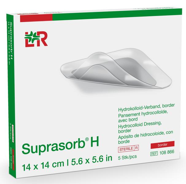 Suprasorb H Hydrokolloid-Verband steril, border, 14x14cm, 5 Stück (REF 108866) / PZN: 15563387