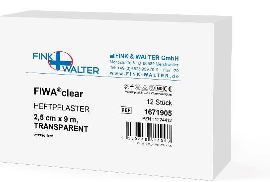 Fink & Walter FIWA®clear – Heftpflaster TRANSPARENT 5cm x 9m, wasserfest, Pckg. à 6 Stück / 6 St. (REF 1671907) / PZN: 13827965