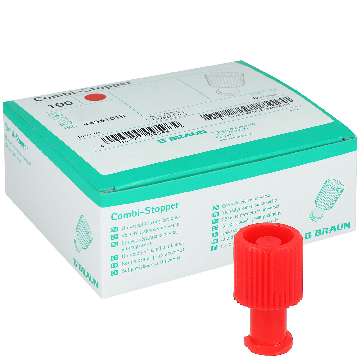 B.Braun Combi-Stopper Luer Lock / rot / 100 Stück pro Packung