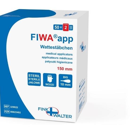 Fink & Walter FIWA®app – Wattestäbchen steril 150mm, kleiner Kopf, Btl. à 2 Stück (Pckg. à 100 Btl.) / 200 St. (REF 329012)