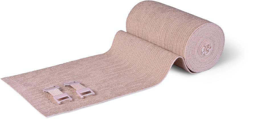Fink & Walter FIWA®dur fein – Langzugbinden 10cm x 7m, hautfarben, mit Klammer, dauerelastisch, langer Zug, Pckg. à 8 Stück / 8 St. (REF 210268) / PZN: 04793032