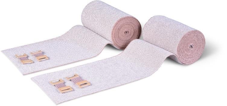Fink & Walter FIWA®Ian twin – Kompressionsverband bestehend aus zwei Kurzzugbinden 8cm x 5m und 10cm x 5m, textilelastisch, kurzer Zug, hautfarben, Pckg. à 2 Binden / 2 St. (REF 24140) / PZN: 12396954