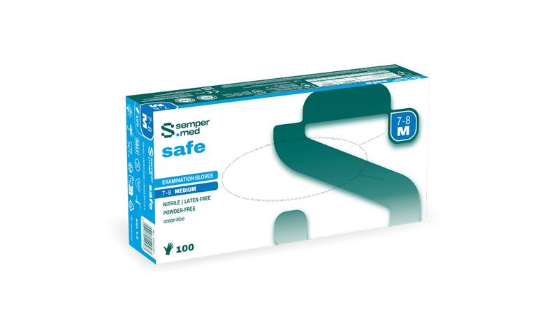 Sempermed Safe Nitrile US-Handschuh ungepudert, blau, Gr. L/8,5 , 100 Stk (REF 402252)