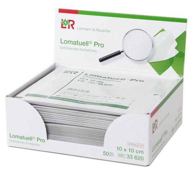 Lomatuell Pro gelbildendes Kontaktnetz steril, 10x10cm, 50 Stück (REF 33620) / PZN: 10005151